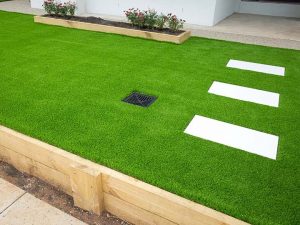 Artificial Grass with wooden beams